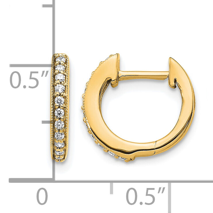 14k Diamond Hinged Hoop Earrings-EM5374-013-YA