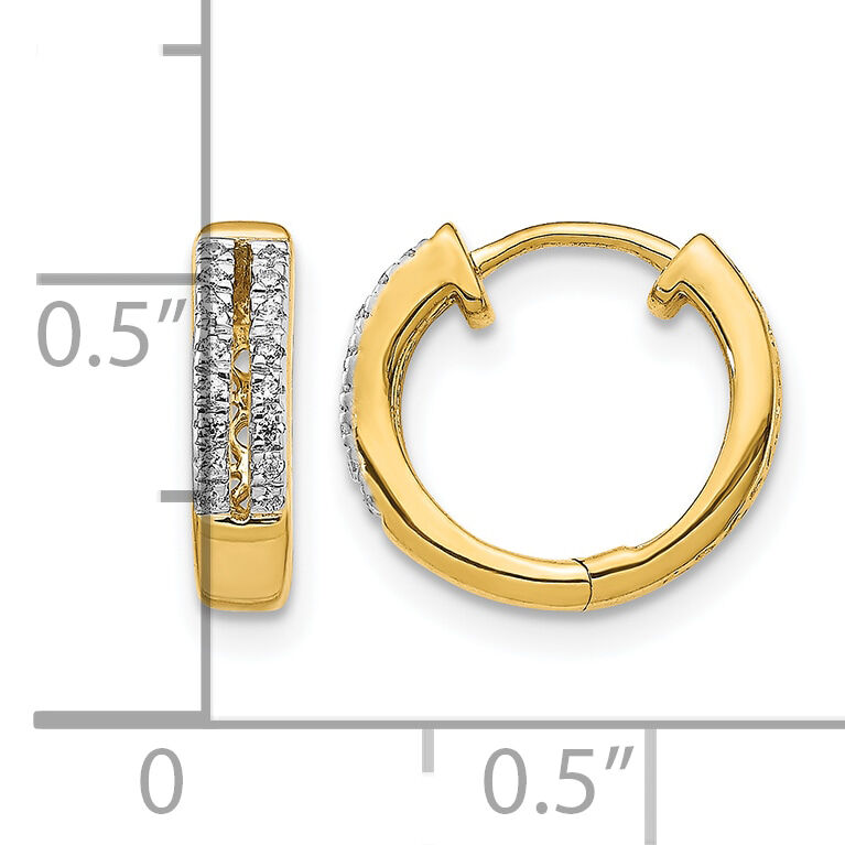 14k Diamond Hinged Round Hoop Earrings-EM5375-010-YA