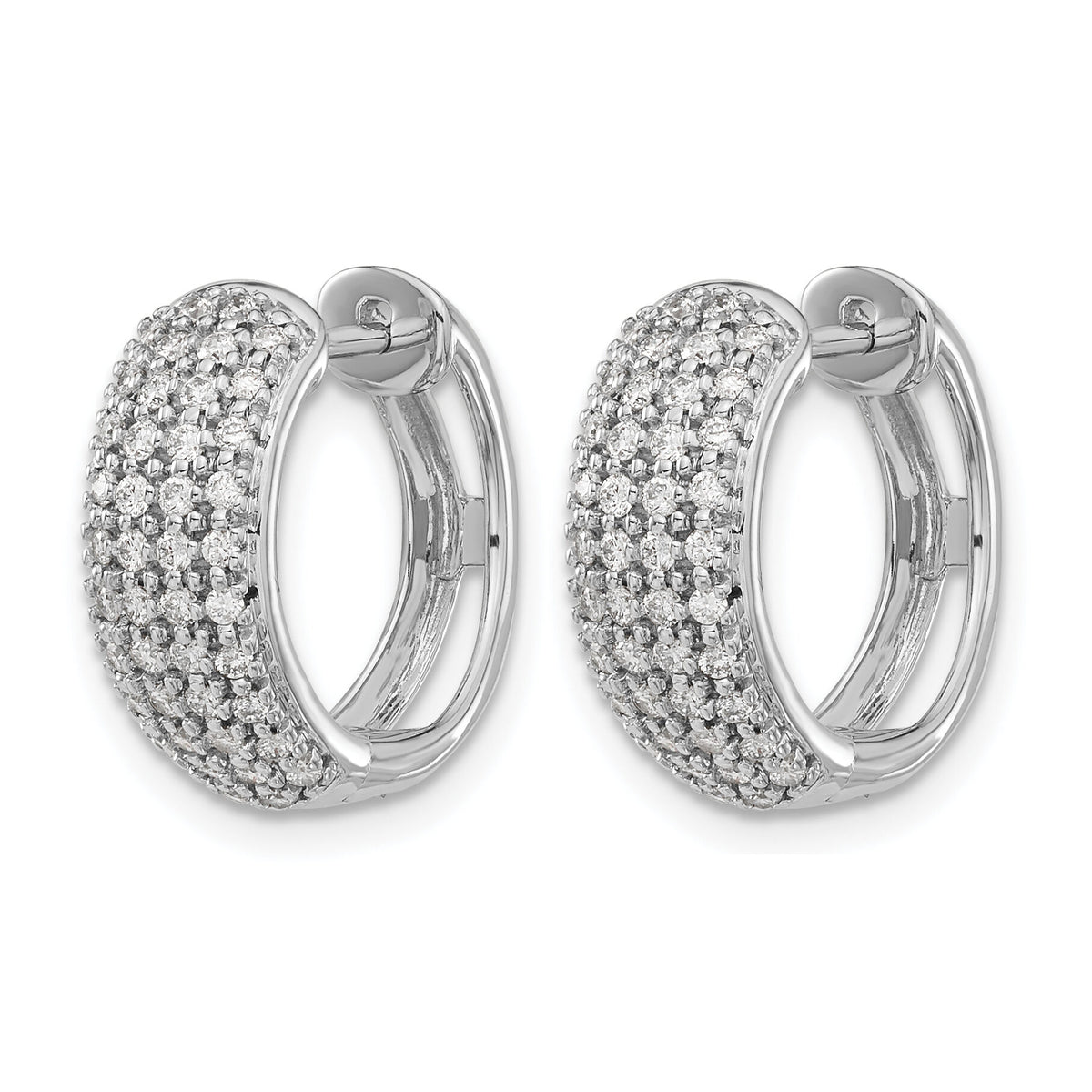 14k White Gold Diamond Hinged Hoop Earrings-EM5376-062-WA