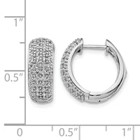 14k White Gold Diamond Hinged Hoop Earrings-EM5376-062-WA