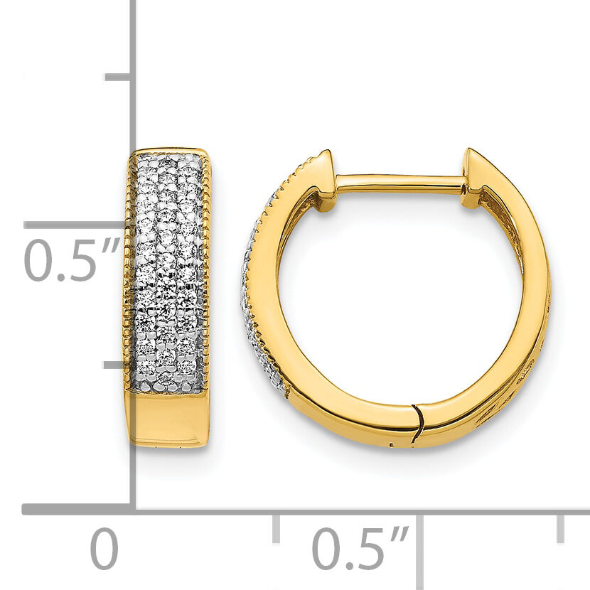 14k Diamond Hinged Hoop Earrings-EM5377-025-YA