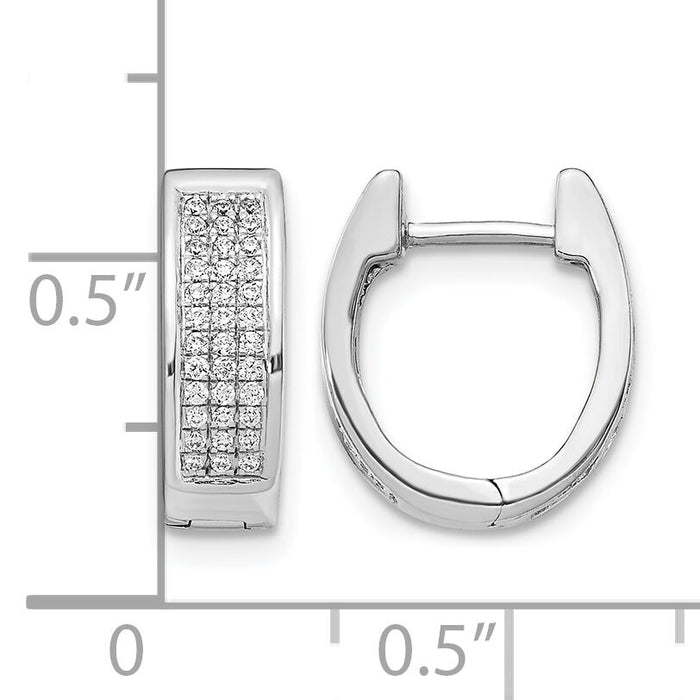 14k White Gold Diamond Small Hinged Oval Hoop Earrings-EM5378-025-WA