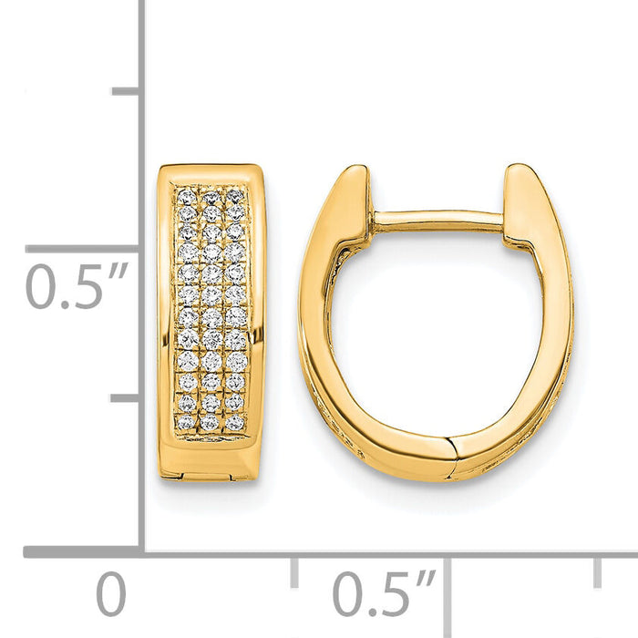 14k Diamond Small Hinged Oval Hoop Earrings-EM5378-025-YA