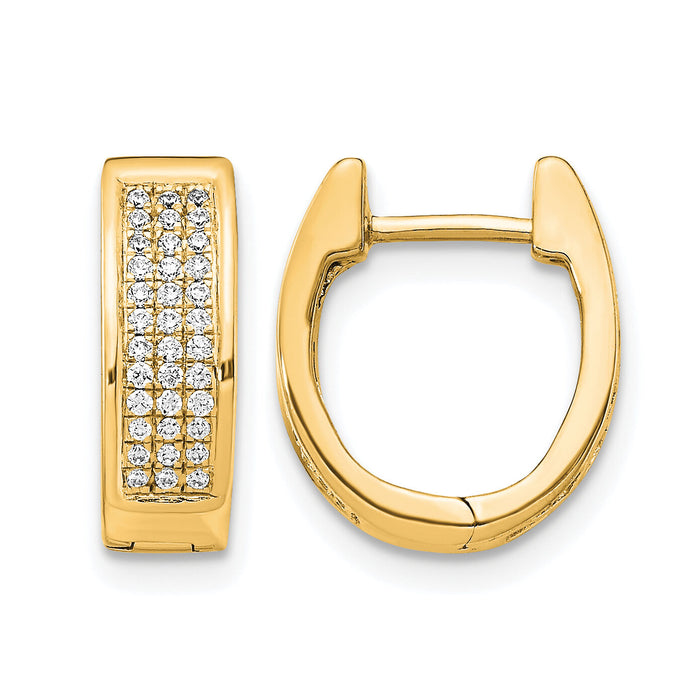 14k Diamond Small Hinged Oval Hoop Earrings-EM5378-025-YA