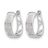 14k White Gold Diamond Hinged Oval Hoop Earrings-EM5379-020-WA