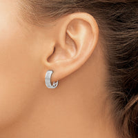 14k White Gold Diamond Hinged Oval Hoop Earrings-EM5379-020-WA