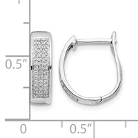 14k White Gold Diamond Hinged Oval Hoop Earrings-EM5379-020-WA
