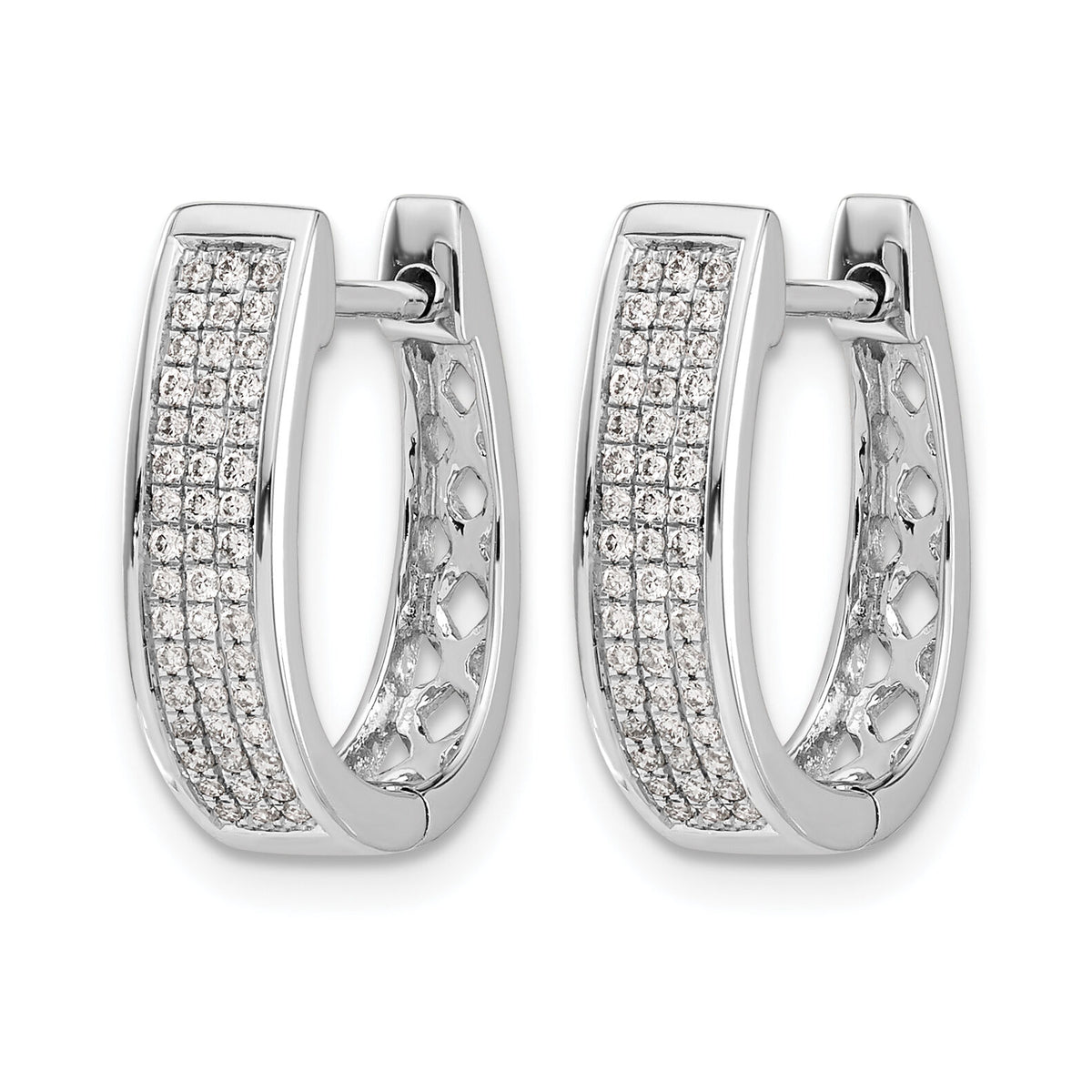 14k White Gold Diamond Medium Hinged Oval Hoop Earrings-EM5380-033-WA