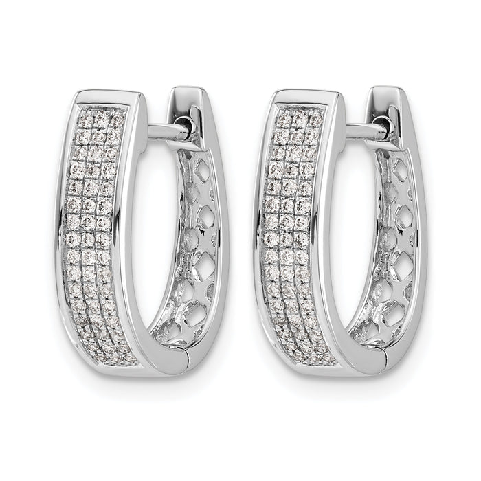14k White Gold Diamond Medium Hinged Oval Hoop Earrings-EM5380-033-WA
