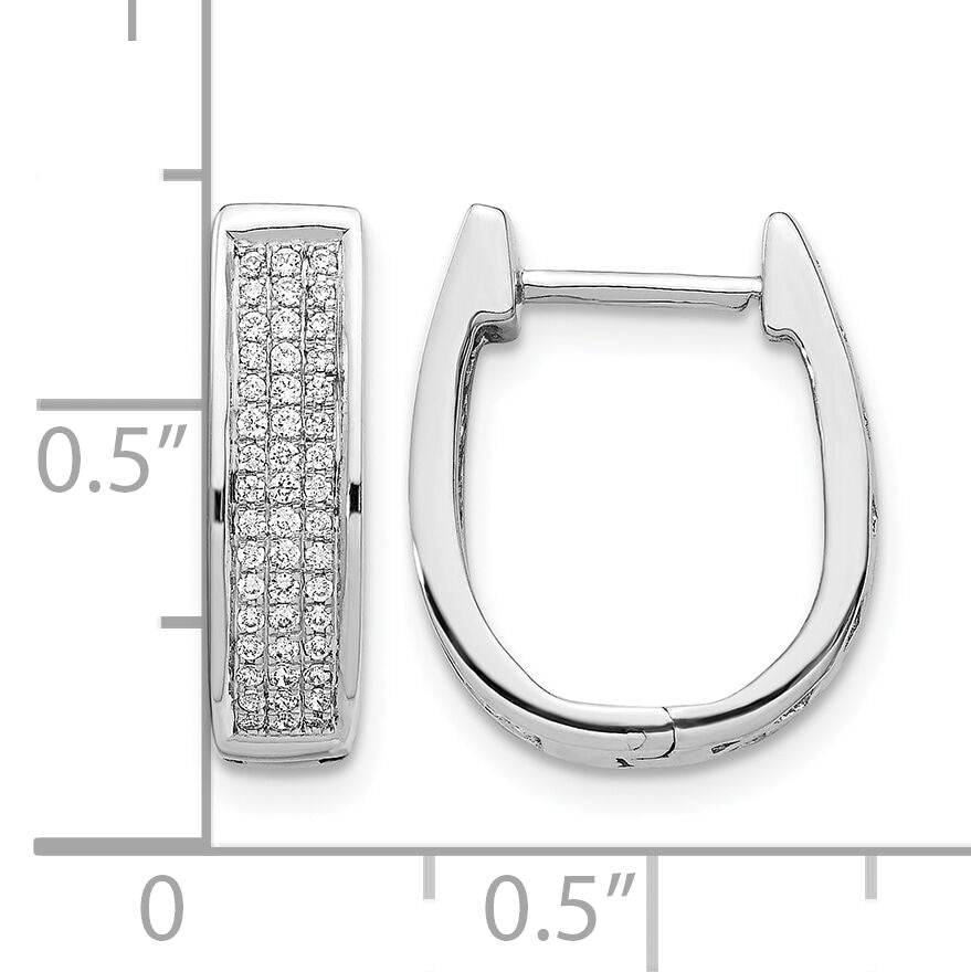14k White Gold Diamond Medium Hinged Oval Hoop Earrings-EM5380-033-WA