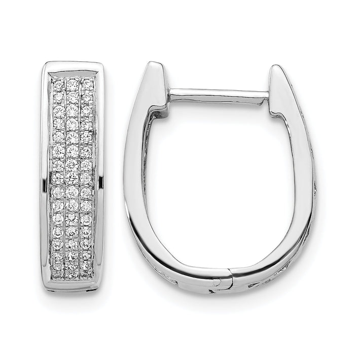 14k White Gold Diamond Medium Hinged Oval Hoop Earrings-EM5380-033-WA