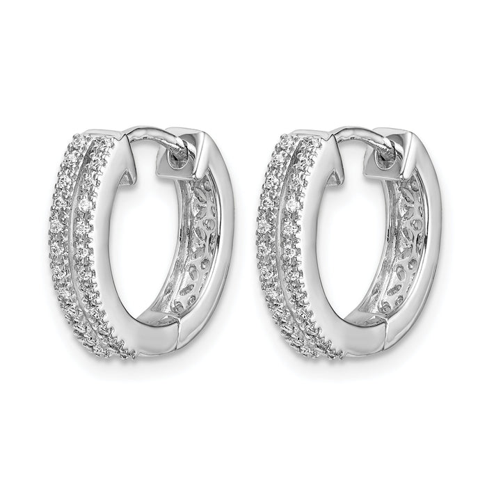 14k White Gold Diamond Hinged Round Hoop Earrings-EM5381-016-WA