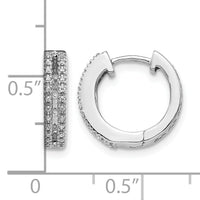 14k White Gold Diamond Hinged Round Hoop Earrings-EM5381-016-WA