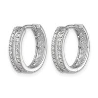 14k White Gold Diamond Hinged Round Hoop Earrings-EM5381-025-WA