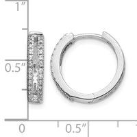 14k White Gold Diamond Hinged Round Hoop Earrings-EM5381-025-WA