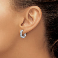 14k White Gold Diamond Hinged Hoop Earrings-EM5384-088-WA