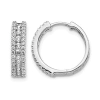 14k White Gold Diamond Hinged Hoop Earrings-EM5384-088-WA