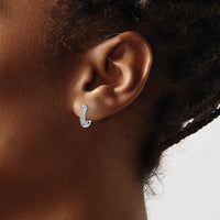 14k White Gold Polished Diamond Hinged Hoop Earrings-EM5385-016-WA