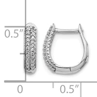 14k White Gold Polished Diamond Hinged Hoop Earrings-EM5385-016-WA