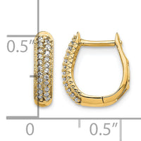 14k Polished Diamond Hinged Hoop Earrings-EM5385-016-YA