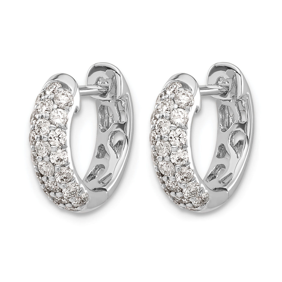 14k White Gold Diamond Hinged Hoop Earrings-EM5386-062-WA