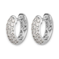 14k White Gold Diamond Hinged Hoop Earrings-EM5386-062-WA