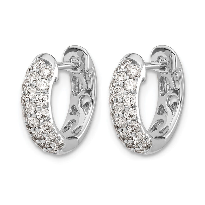 14k White Gold Diamond Hinged Hoop Earrings-EM5386-062-WA