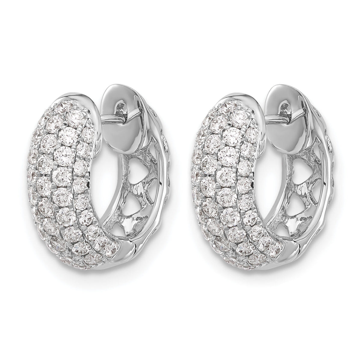 14k White Gold Diamond Hinged Hoop Earrings-EM5389-075-WA