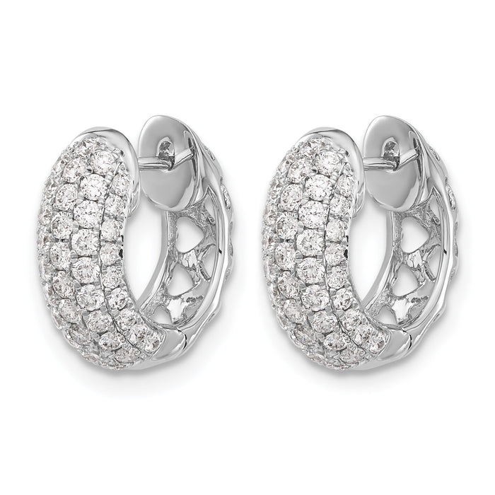 14k White Gold Diamond Hinged Hoop Earrings-EM5389-075-WA