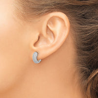 14k White Gold Diamond Hinged Hoop Earrings-EM5389-075-WA