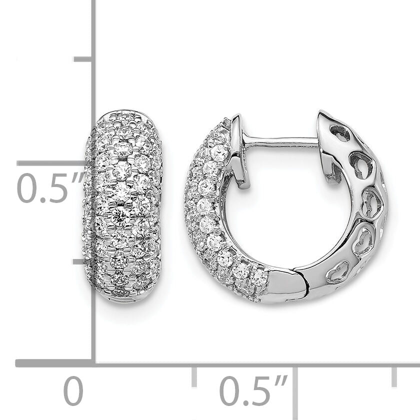 14k White Gold Diamond Hinged Hoop Earrings-EM5389-075-WA