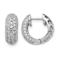 14k White Gold Diamond Hinged Hoop Earrings-EM5389-075-WA