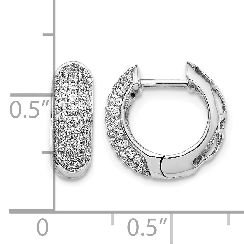 14k White Gold Diamond Hinged Hoop Earrings-EM5390-075-WA