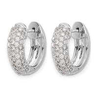 14k White Gold Diamond Hinged Hoop Earrings-EM5391-100-WA