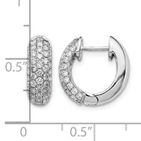 14k White Gold Diamond Hinged Hoop Earrings-EM5391-100-WA