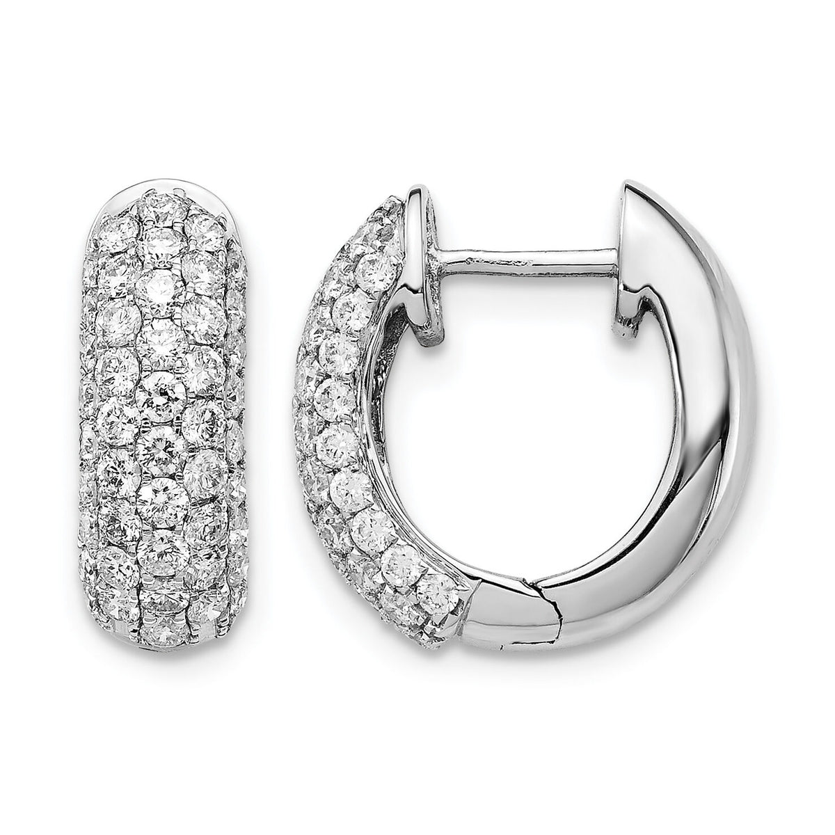14k White Gold Diamond Hinged Hoop Earrings-EM5392-120-WA