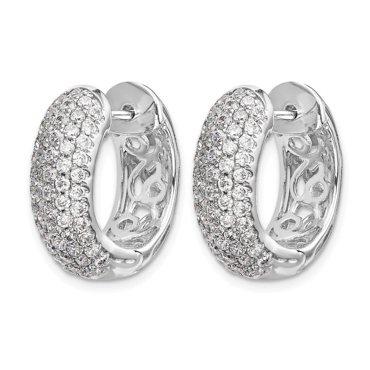 14k White Gold Diamond Hinged Hoop Earrings-EM5393-175-WA
