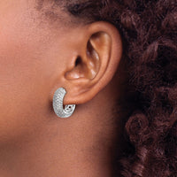 14k White Gold Diamond Hinged Hoop Earrings-EM5393-175-WA