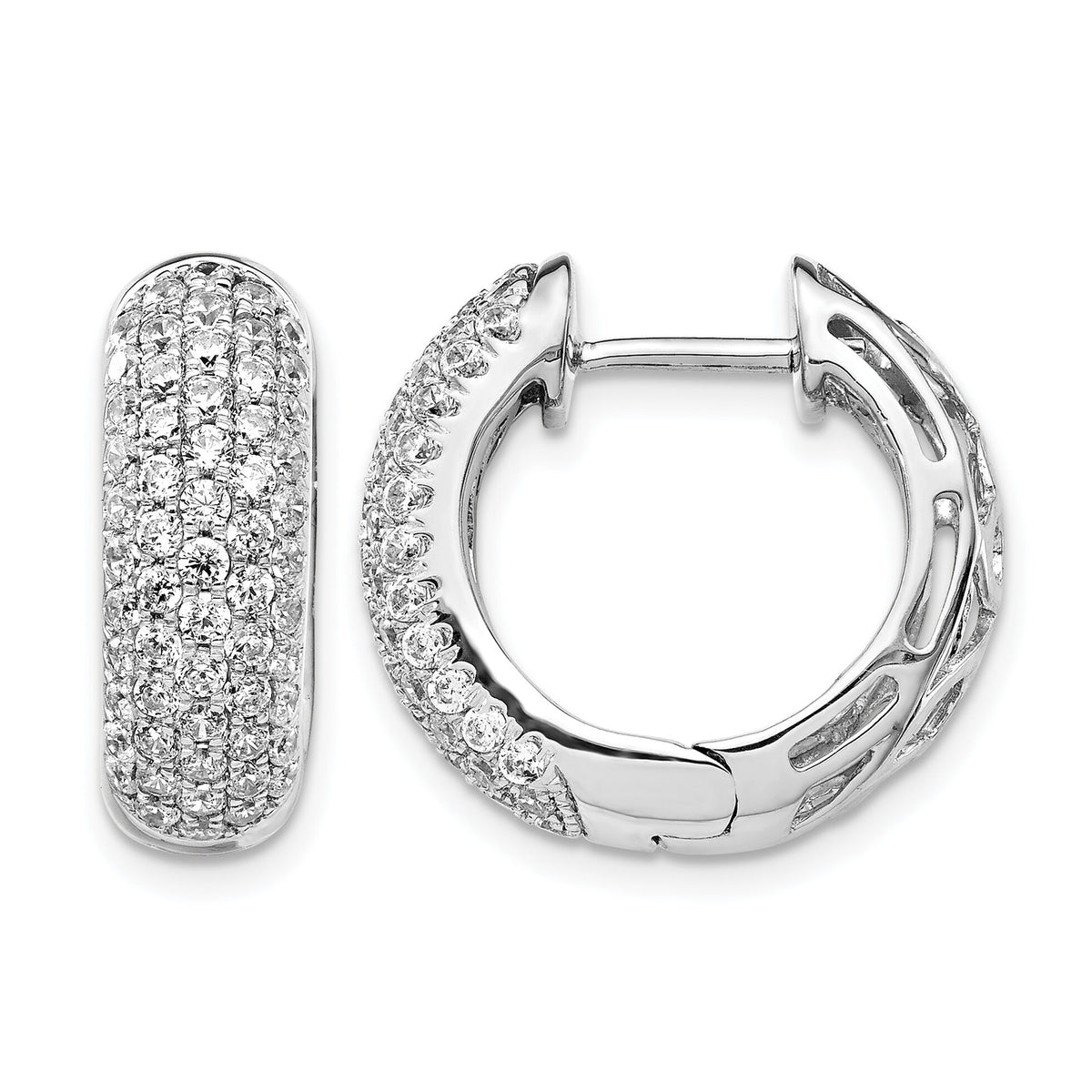 14k White Gold Diamond Hinged Hoop Earrings-EM5393-175-WA