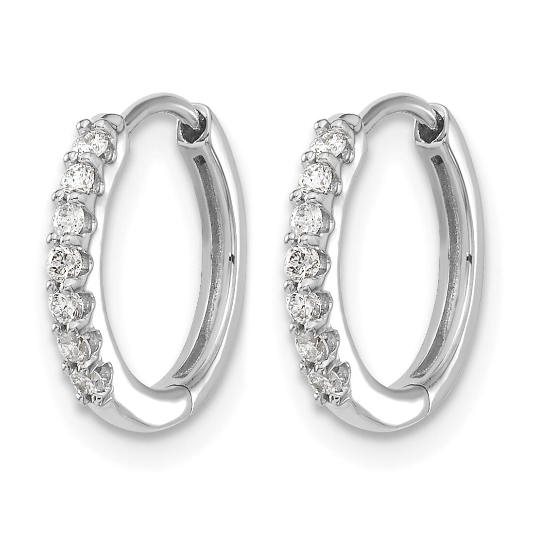 14k White Gold Diamond Hinged Hoop Earrings-EM5394-016-WA