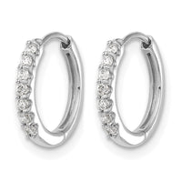 14k White Gold Diamond Hinged Hoop Earrings-EM5394-016-WA