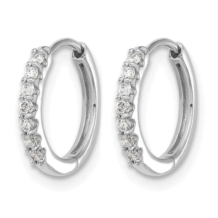 14k White Gold Diamond Hinged Hoop Earrings-EM5394-016-WA