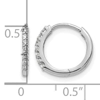 14k White Gold Diamond Hinged Hoop Earrings-EM5394-016-WA