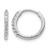 14k White Gold Diamond Hinged Hoop Earrings-EM5394-016-WA