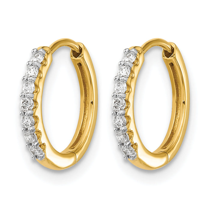 14k Diamond Hinged Hoop Earrings-EM5394-016-YA