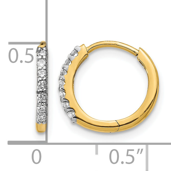 14k Diamond Hinged Hoop Earrings-EM5394-016-YA
