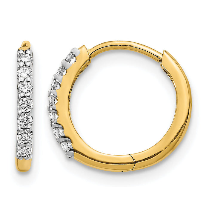 14k Diamond Hinged Hoop Earrings-EM5394-016-YA