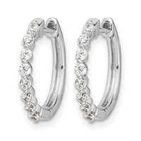 14k White Gold Diamond Hinged Hoop Earrings-EM5395-033-WA