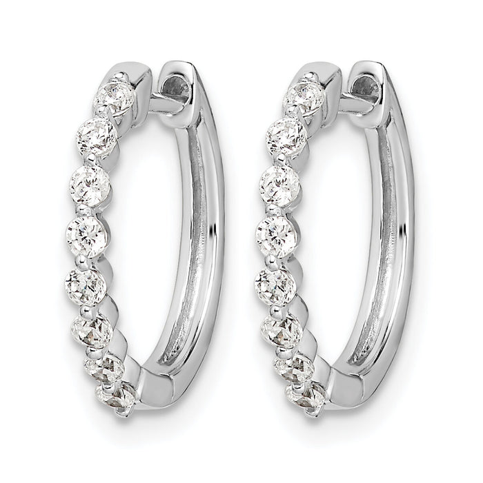 14k White Gold Diamond Hinged Hoop Earrings-EM5395-033-WA