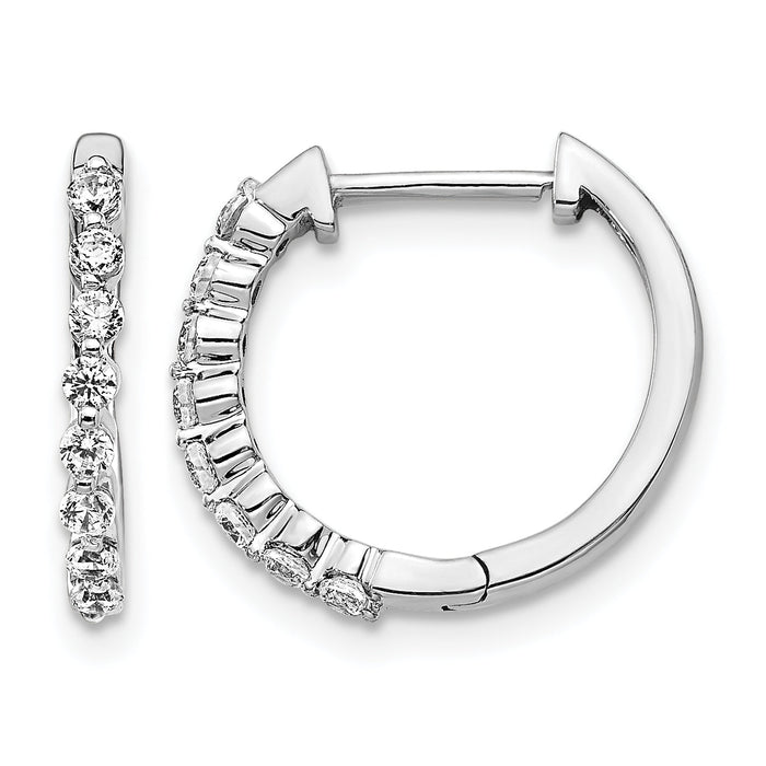 14k White Gold Diamond Hinged Hoop Earrings-EM5395-033-WA